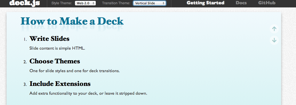Deck.js HTML Slide Presentations