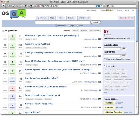 open source for question and answer site - Free Website Tools