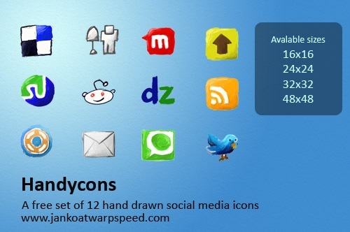 hand drawn socila media icons